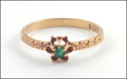Floral Emerald Ring in 10K Yellow Gold MAIN