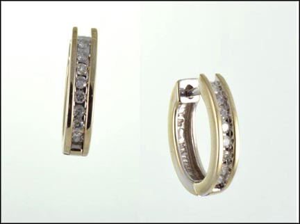 Channel Set Diamond Earrings in 14K White Gold MAIN