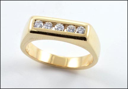 Five Round Brilliant Cut Diamond Ladies Ring in 14K Yellow Gold MAIN