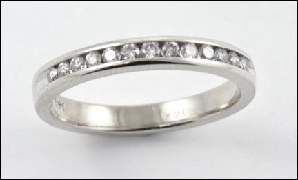 Round Brilliant Cut Diamond Channel Band in 14K White Gold MAIN
