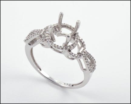 Pave' Semi-Mount Diamond Ring in 14K White Gold MAIN