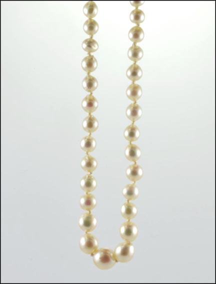 Graduated Pearl Strand in Sterling Silver LARGE