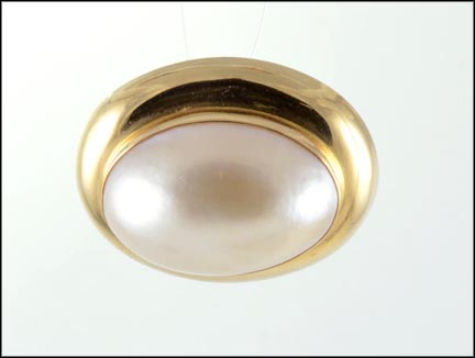 Oval Mabe' Pearl Single Earring Enhancer in 14K Yellow Gold MAIN
