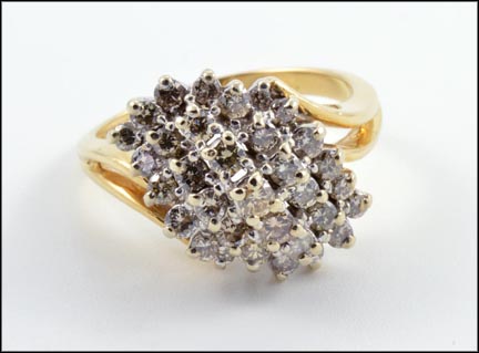 Diamond Cluster Ring in 14K Yellow Gold MAIN