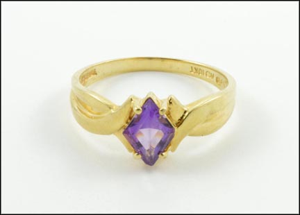 Fancy Cut Amethyst Ring in 10K Yellow Gold MAIN