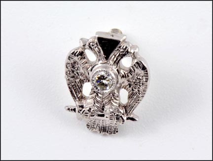 Diamond Shriner's Pin in 14K White Gold MAIN