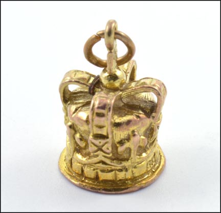 Crown Charm in 9K Yellow Gold LARGE