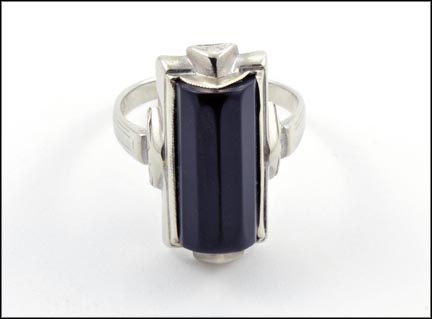 1930's Onyx Ring in 14K White Gold MAIN
