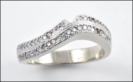 Pave' Diamond Ladies Band in 14K White Gold MAIN