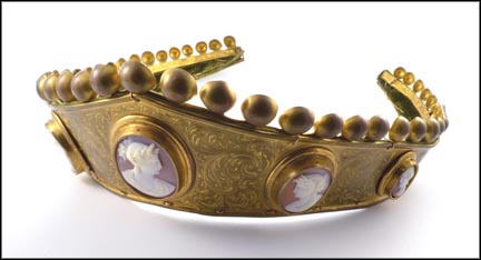 1940's Crown with Cameos in Brass LARGE