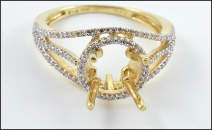 Pave' Semi-Mount Diamond Ring in 14K Yellow Gold MAIN