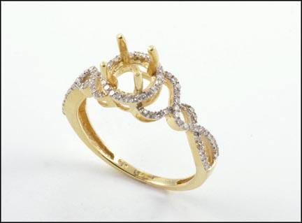 Pave' Semi-Mount Diamond Ring in 14K Yellow Gold MAIN