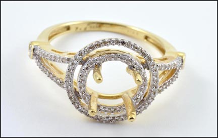 Pave' Semi-Mount Diamond Ring in 14K Yellow Gold MAIN