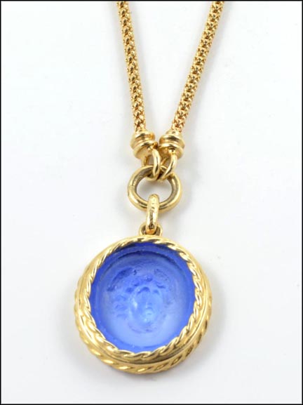 Glass Mercury Necklace in 14K Yellow Gold MAIN