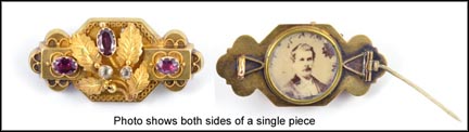 1870-90's Garnet Paste Pin in Yellow Gold MAIN
