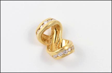 Diamond "X" Slide in Yellow Gold LARGE