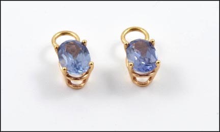Oval Iolite Earring Enhancers in Yellow Gold MAIN