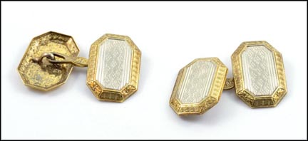 Engraved Cufflinks in 14K Yellow Gold MAIN