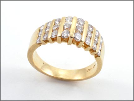 Eight-Row Diamond Channel Band in 14K Yellow Gold MAIN