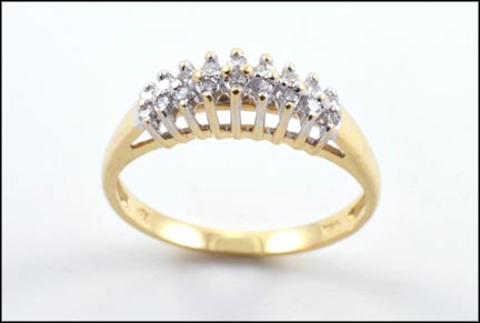 Diamond Pyramid Ring in 14K Yellow Gold MAIN