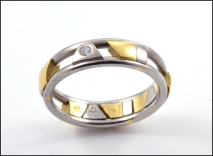 Movable Parts Diamond Ring in 18K Yellow and White Gold MAIN