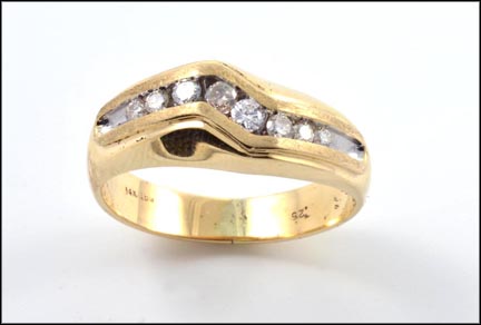 Diamond Channel Wedding Band in 14K Yellow Gold MAIN
