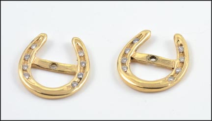 Horseshoe Diamond Earring Enhancers in 14K Yellow Gold LARGE