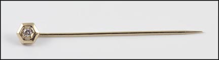 Round Brilliant Cut Diamond Stick Pin in Yellow Gold MAIN