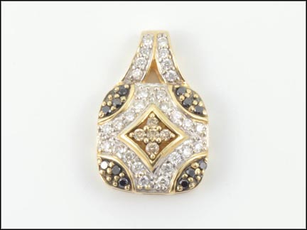 Multi Color Diamond Pendant in 14K Yellow Gold MAIN