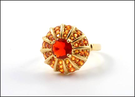 Fire Opal Citrine Ring in 14K Yellow Gold MAIN
