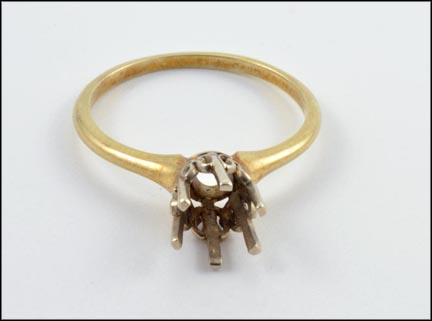 1900's Solitaire Mounting Ring in Yellow Gold MAIN