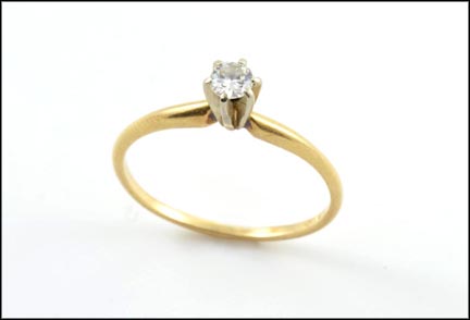 Round Brilliant Cut Solitaire Diamond Ring in 14K Yellow Gold LARGE