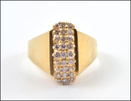 Diamond Cluster Ring in 14K Yellow Gold LARGE