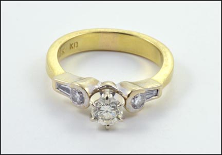Round Brilliant Cut .50 ct. Center Diamond Ring in 18K Yellow and White Gold MAIN