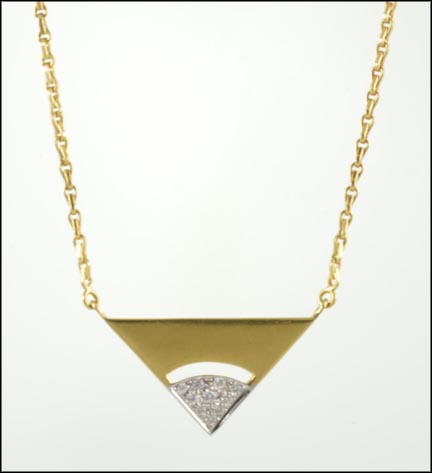 Triangular Diamond Necklace in 18K Yellow Gold MAIN