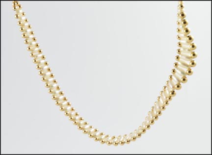 Pearl and Gold Bead Necklace in 14K Yellow Gold MAIN