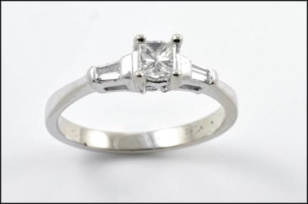 Princess Cut Diamond Ring in 14K White Gold LARGE