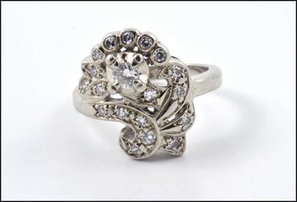 Diamond Cluster Ring in 14K White Gold MAIN