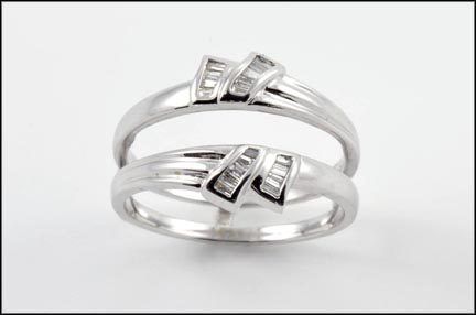 Baguette Diamond Solitaire Insert Ring in 14K White Gold MAIN
