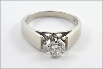 6 mm Moissanite Ring in 14K White Gold MAIN