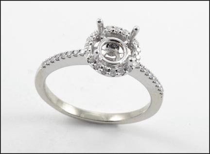 Pave' Semi-Mount Diamond Ring in White Gold MAIN