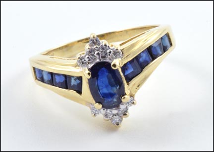 Iolite and Diamond Ring in 10K Yellow Gold MAIN