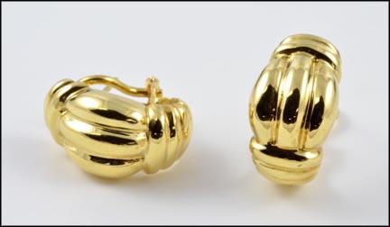 Wide Hoop Earrings in 18K Yellow Gold LARGE