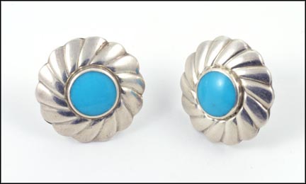 Turquoise Earrings in Sterling Silver LARGE