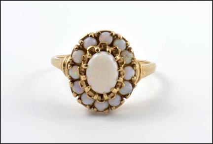 Multi Opal Cluster Ring in 10K Yellow Gold LARGE