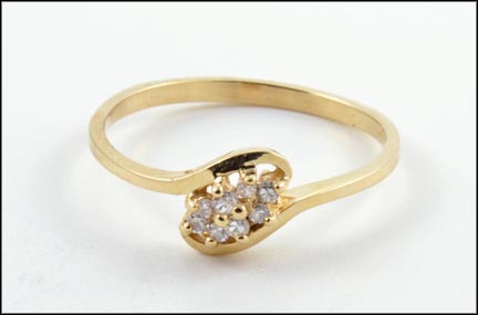 Diamond Cluster Ring in 14K Yellow Gold LARGE
