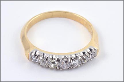 Seven-Stone Diamond Band in 14K Yellow Gold LARGE