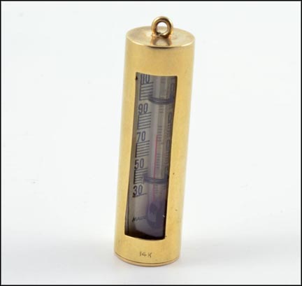 Thermometer Pendant in 14K Yellow Gold MAIN