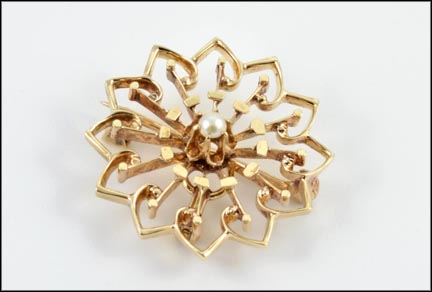 1895-05 Victorian Pearl Brooch in Yellow Gold MAIN