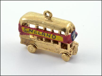 London Bus Charm in 9K Yellow Gold LARGE